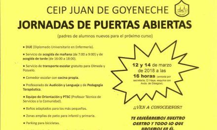 Jornada de Puertas abiertas del C.E.I.P Juan de Goyeneche 2018