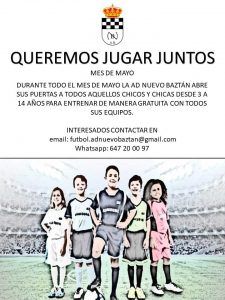 Agrupación Deportiva Nuevo Baztán campaña "Queremos Jugar Juntos".