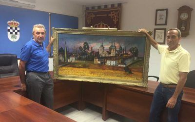 El Salón de Plenos del Consistorio viste sus paredes con otra de las grandes obras del pintor neobaztanés Rafael Velasco.