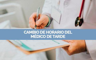 Nota informativa: Cambio de horario del Médico de tarde en Nuevo Baztán