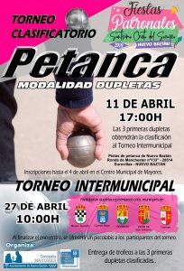 Cartel Torneo de Petanca Fiestas Patronales 2019