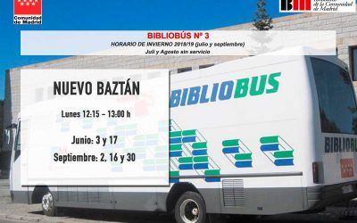 Horario verano BiblioBus en Nuevo Baztán (julio y septiembre)