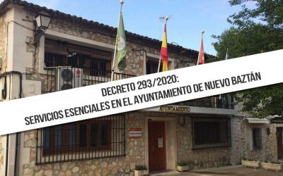 Decreto 293/2020: Servicios Esenciales en el Ayuntamiento de Nuevo Baztán