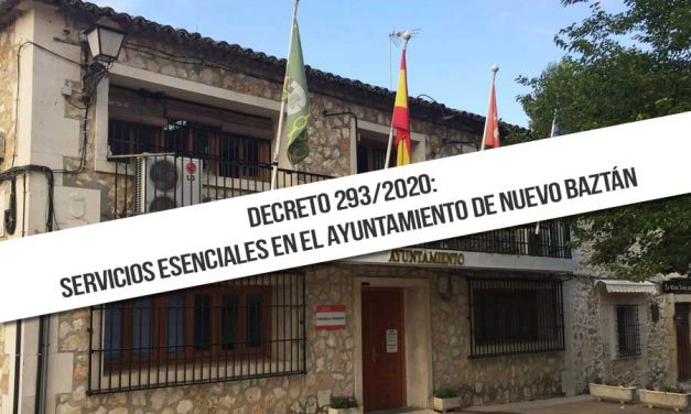 Decreto 293/2020: Servicios Esenciales en el Ayuntamiento de Nuevo Baztán