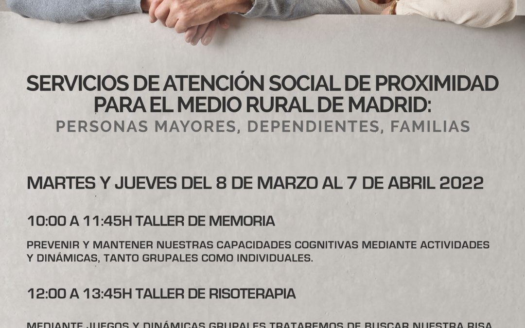 Concejalía de Mayores. Dos nuevos talleres