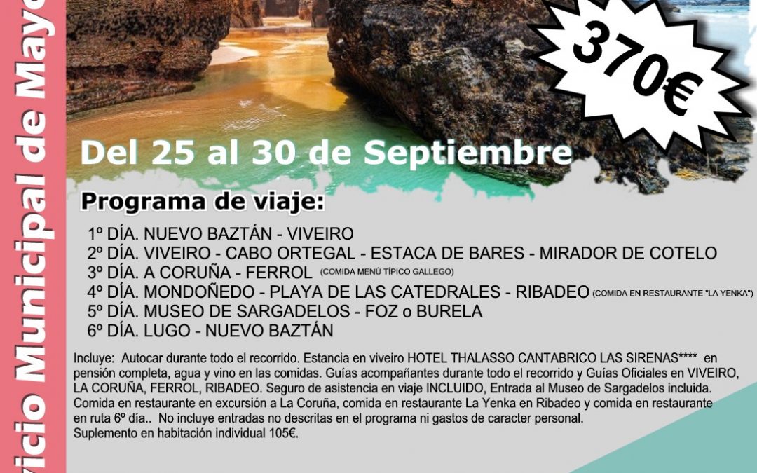 Viaje Cultural Rías Altas en septiembre para Mayores de 60