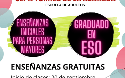 Escuela de Adultos en Nuevo Baztán. Comienza la inscripción.
