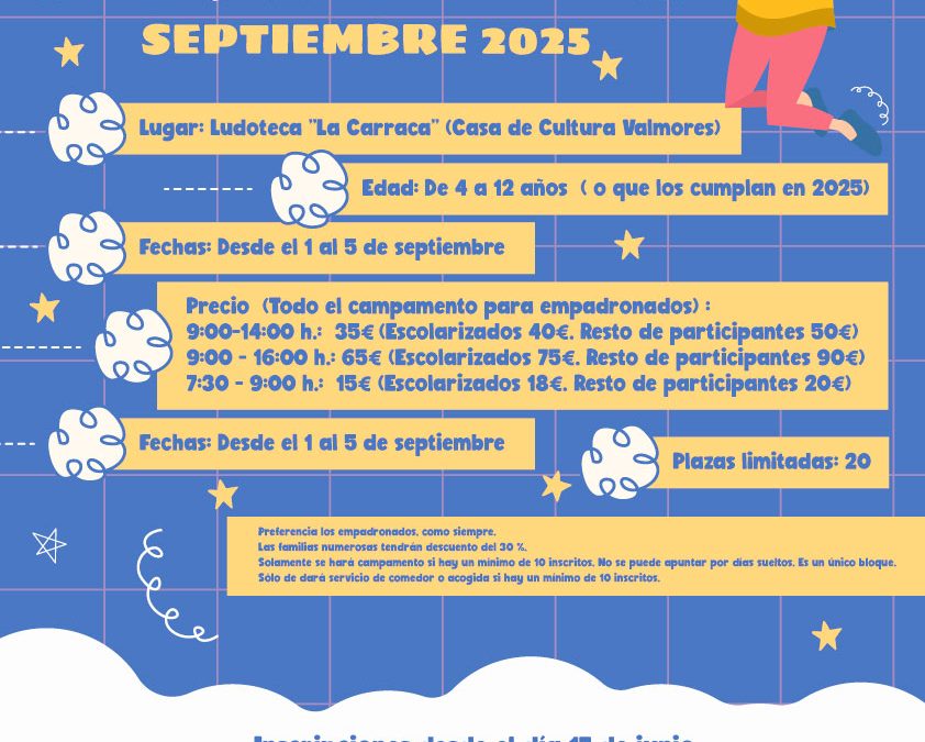Campamento Urbano de Infancia para septiembre