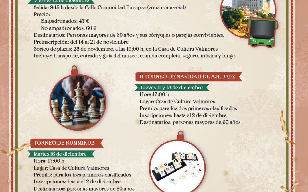 Programación de Navidad 2025 de la concejalía de Mayores