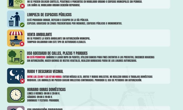 Nuevo Baztán recuerda las principales normas de la Ordenanza de Convivencia Ciudadana
